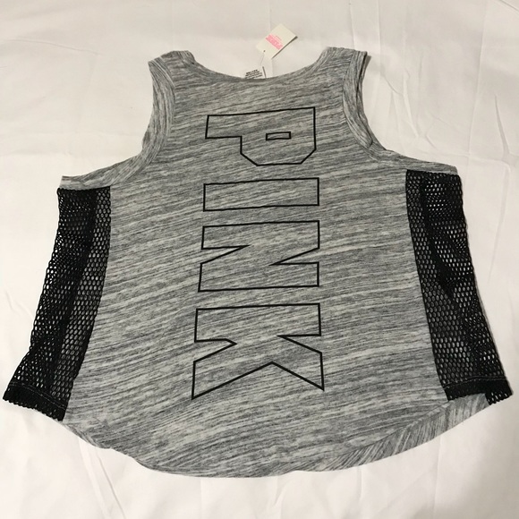 (PINK)CROP MESH MUSCLE TANK - Picture 4 of 4